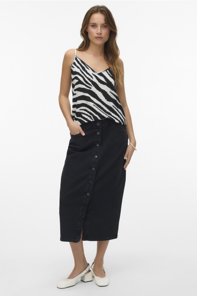 VMEASY JOY V-NECK SINGLET WVN GA 10297362 BIRCH/ZEBRA